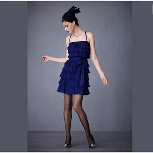 Beautiful NWOT VA et Vien 100% silk dress 👗 light and flowy tiered BHLDN